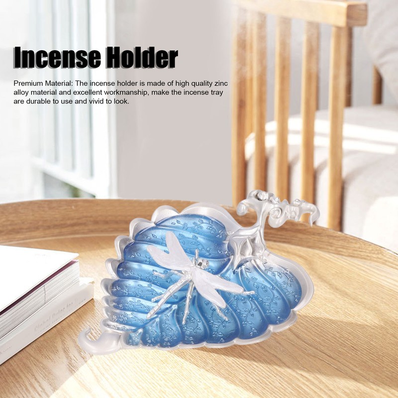 Incense Stick Holder Bodhi Leaf Incense Decorated Plate for Living