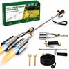Brightpik Dual-Nozzle Propane Weed Torch, Weed Burner with 11.5 FT