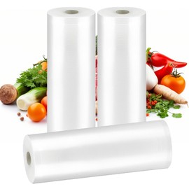 Vacuum Sealer Bags for Food 11in x 20ft x 3Rolls - Food Saver Vacuum Sealer Bags Rolls for VAC Food, Meal Prep or Sous Vide, Food Saver Bag for Home and Kitchen Use