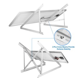 45in Adjustable Solar Panel Mount Brackets for 100-400 Watt Solar Panel,with Foldable Tilt Legs and Reinforced Cross Bars,Solar Panel Mounting Brackets Kits for RV, Roof, Boat, and Off-Grid
