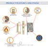 Infinity Decor Fire Rated Satin Brass 3 Lever Mortice Bathroom