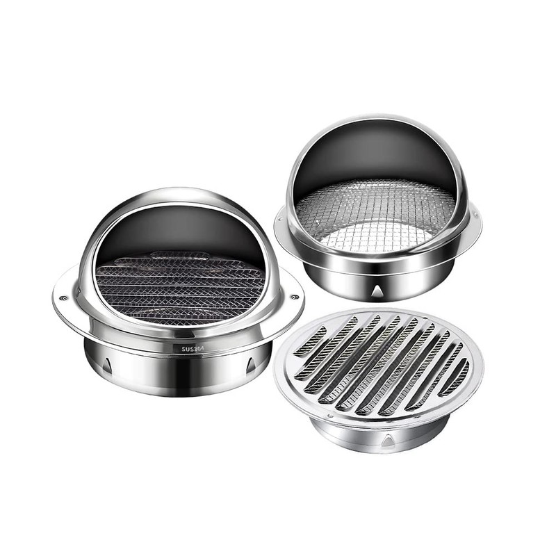 Air Vent Covers for Walls Outside, Stainless Steel Round External