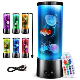 YISITONG Jellyfish Lamp Night Light, 17 Color Changing Jelly Fish Tank Mood Lamps, High-Performance Pump & 24/7 Quiet Operation - Aquarium Night Light Mood Lamps for Home, Office Decoration, Gifts