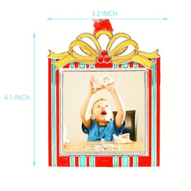 Christmas Tree Ornaments Home Decor Christmas Holiday Keepsake Gift Xmas Gifts Decorations Pendant with Can Insert Photos (Red&Green Gift)