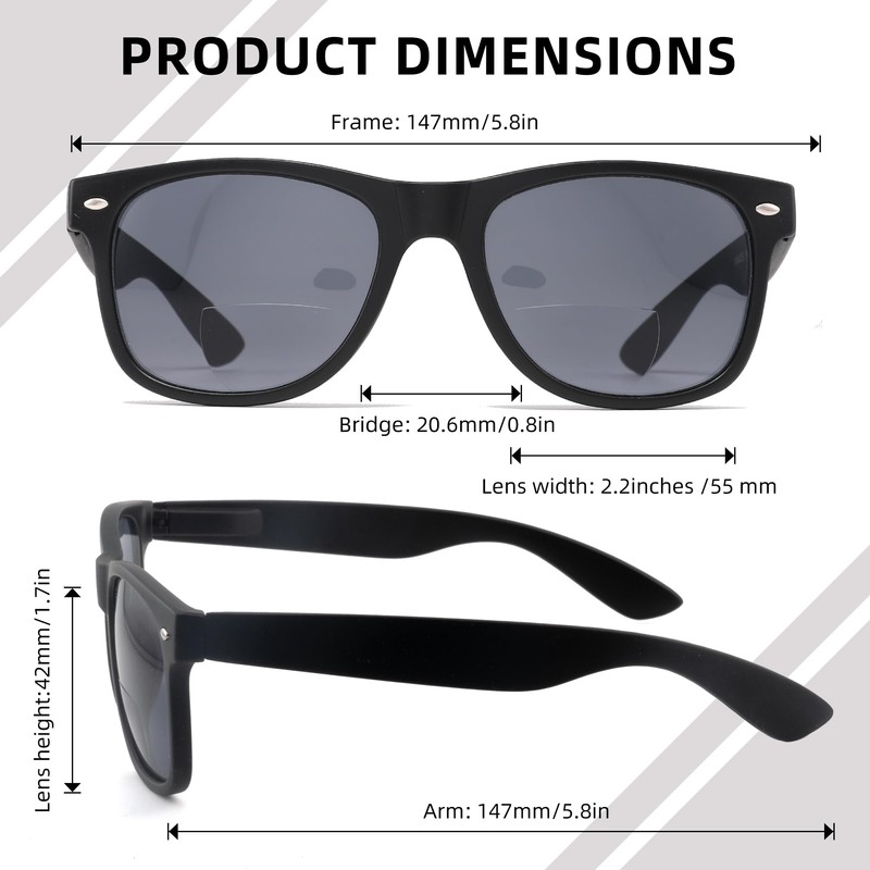 zooxsky 2 Pack Bifocal Reader Sunglasses for Men Women Classic