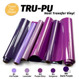 TransOurDream Matte Purple HTV Heat Transfer Vinyl Roll for All Cutter Machines - 12'' x 5ft PU Dark Purple Iron on Vinyl for T-Shirts - Thin and Easy to Weed