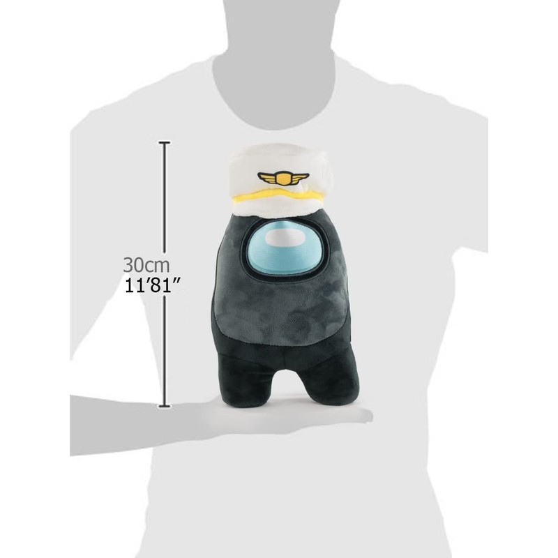 Plüsch Among Us - Schwarz Mit Kapitänsmütze - Super Soft