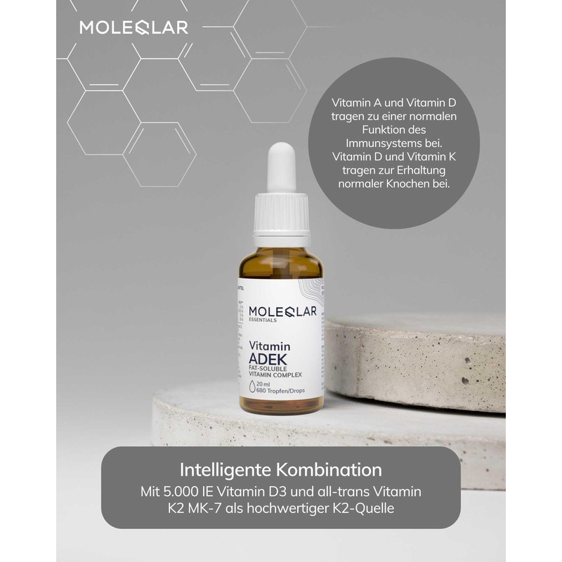 MoleQlar Vitamin ADEK Drops 20 ml - Vitamin A, D3,