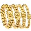 Gold Cuban Link Chain Necklace or Bracelet with Design Box