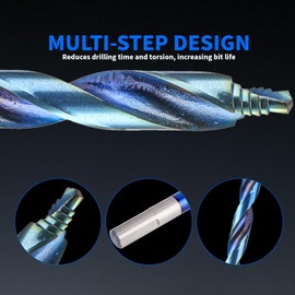 TVWVT 19 Pcs Cobalt Drill Bit Set, Upgraded M35 HSS Twist Jobber Length for Hardened Metal, Stainless Steel, Cast Iron and Wood Plastic,Metal Indexed Storage Case