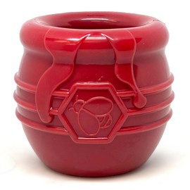 SodaPup Honey Pot – Durable Dog Treat Dispenser & Enrichment Toy Made in USA from Non-Toxic, Pet Safe, Food Safe Natural Rubber Material for Mental Stimulation, Problem Chewing, Calming Nerves, & More