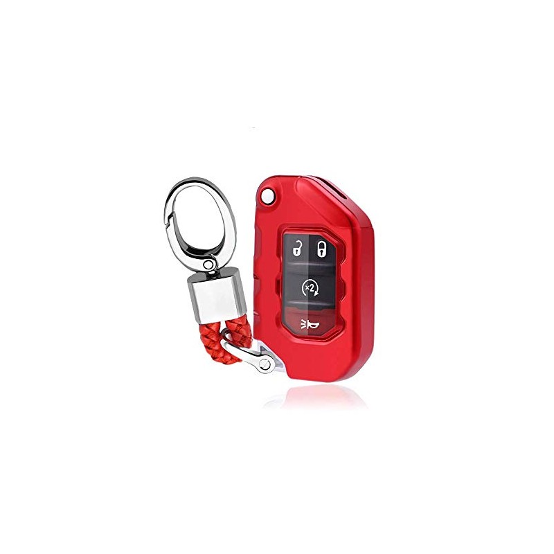 SANRILY 1Pcs Flip Key Fob Case Cover for Jeep Wrangler
