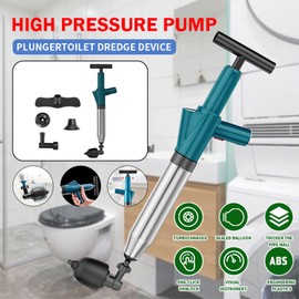 WCIC Toilet Plunger, Plunger Sink Unblocker, Drain Unblocker Tools with 4 Replaceable Heads for Sink Toilet Floor Drain and Pipe Clog, Toilet Plungers for Unblocking (Blue)