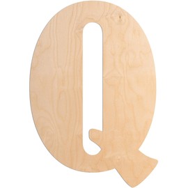 UNFINISHEDWOODCO 23-Inch Vintage Wood Letter Q - Single Initial Wall Decor Monogram & Door Hanger Alphabet Wooden Decorative Letters for Baby Room