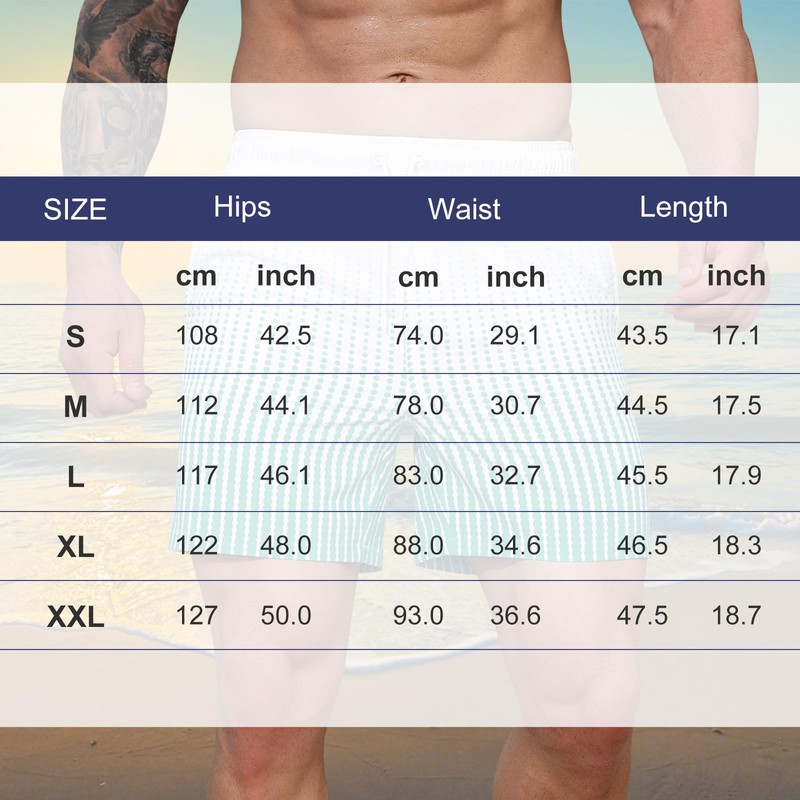 Curluriy Swimming Shorts for Men Beach Shorts Colour Gradient Board