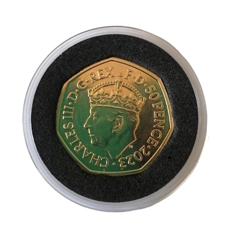 24ct Gold Plated 2023 King Charles Ill Coronation 50P Coin