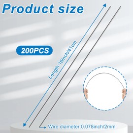 Hlimior 200 Pcs 16inch Insulation Support - Wire Insulation Support Wire, 1095 Carbon Steel Metal Insulated Wires (1095, 16 inch)