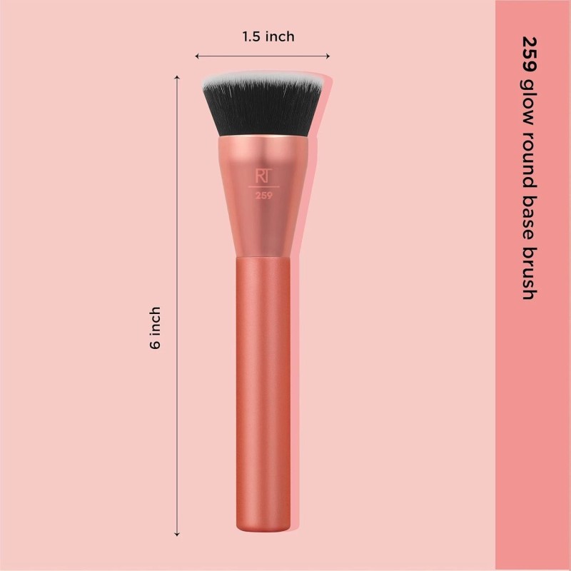 Real Techniques Glow Round Base Makeup Brush, For Liquid &