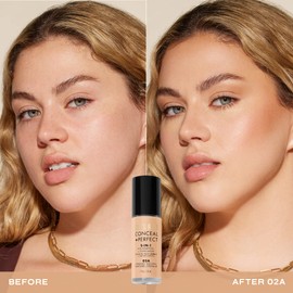 Milani Conceal + Perfect 2-in-1 Foundation + Concealer for a Flawless Complexion, Under Eye Corrector, Cover Redness and Imperfections, Waterproof and Sweatproof - Creamy Natural