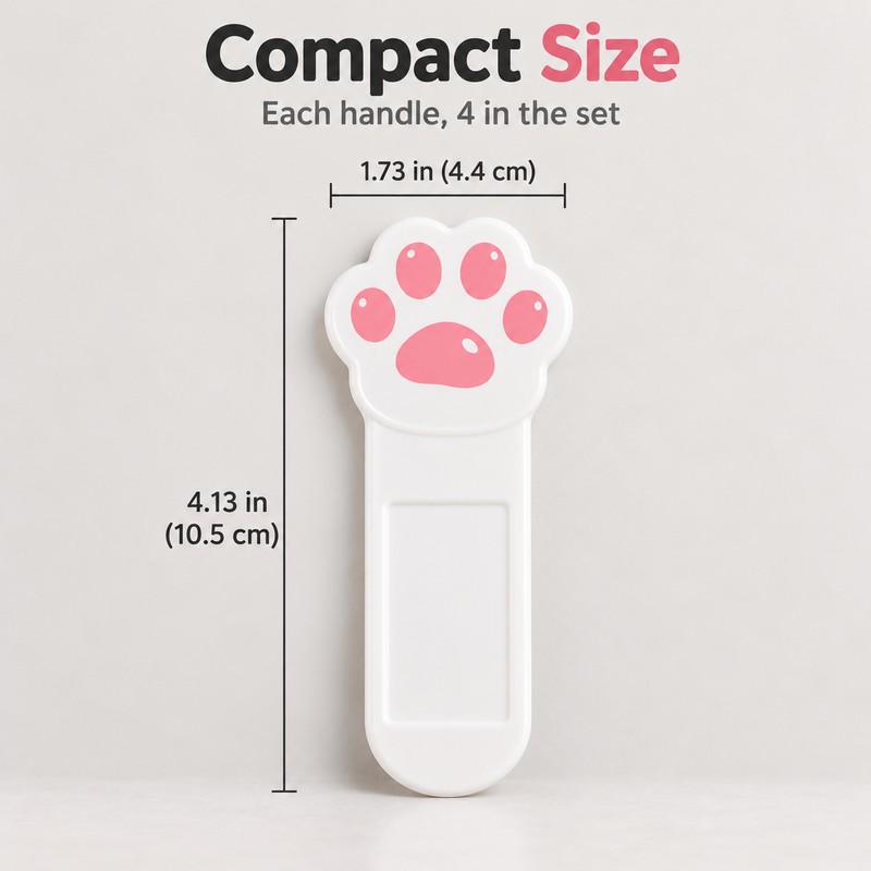 Cat Paw Toilet Seat Lifter Handle – 4 Pack Self-Adhesive