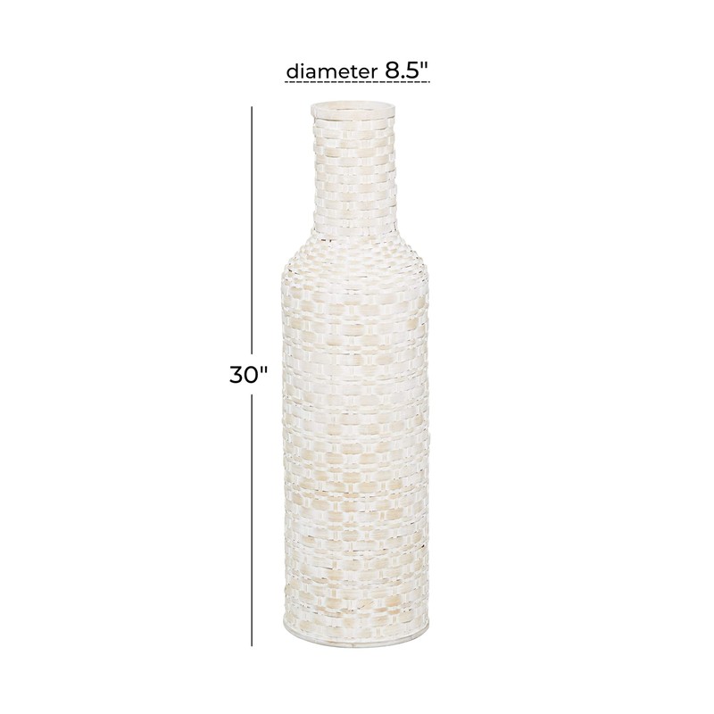 Deco 79 Bamboo Wood Decorative Vase Tall Woven Floor Centerpiece