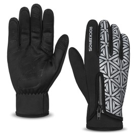 ROCKBROS Winter Cycling Gloves for Men Women Winter Fleece Full Finger Bike Gloves Touch Screen Windproof Non-Slip Gloves