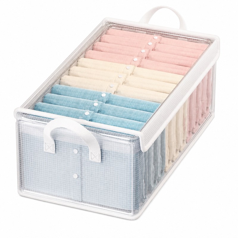 Foldable PVC Storage Box for Clothes - Transparent Dust-Resistant Organizer