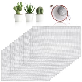 XLIUAX 18 Pcs Terrarium Mesh, Mesh for Plant Pots Flower Pot Hole Pad Bonsai Pots Polyester Nets Keep Soil from Flowing Away Drainage for Bonsai Prevent Soil Leakage Plants Screen Bottom Grid Mat