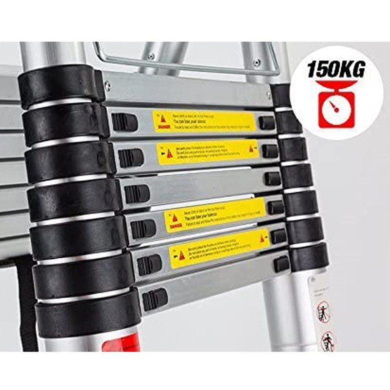 2.5M+2.5M(5M/16.5Ft) Telescopic Ladder Household Ladders,Aluminum Telescoping Extension Ladder A-Frame Lightweight
