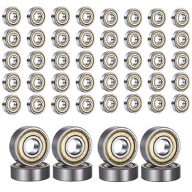 608 ZZ Ball Bearings 40pcs Metal Ball Bearings Double Shielded Miniature Groove Ball Bearings Carbon Steel Bearings for Skateboard Roller Inline Skates