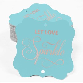 Inkdotpot Real Rose Gold Foil Let Love Sparkle Wedding Tags Favor Bracket Shape Hang Pack Of 100 Paper Tags