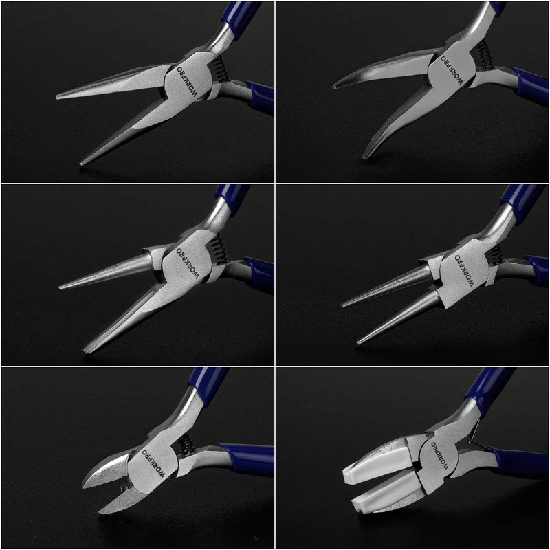 WORKPRO 7-Piece Jewelers Pliers Set, Jewelry Making Tools Kit with