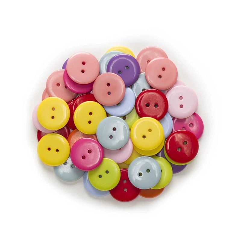 20 Pcs Round Resin Buttons for Scrapbooking Apparel Crafts DIY