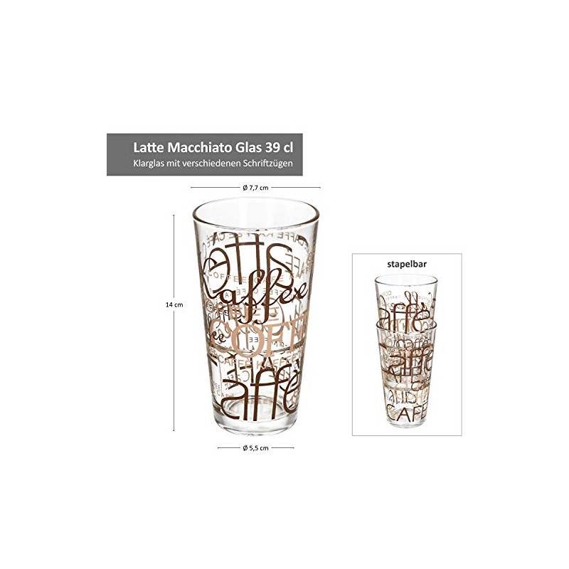 Latte Macchiato Glass Stackable