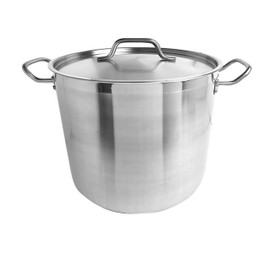 TrueCraftware- 24 qt. Stainless Steel Stock Pot with Lid - Heavy Duty Induction Large Stock Pot Stew Pot Simmering Pot Soup Pot with Lid Simmer Pot for Soup Pasta Vegetable Oven Safe & Induction Ready