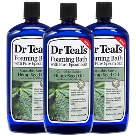 Dr Teal's Foaming Bath 3-Pack (102 Fl Oz Total) Hemp Seed Oil - Soothe Your Senses and Care for Your Skin