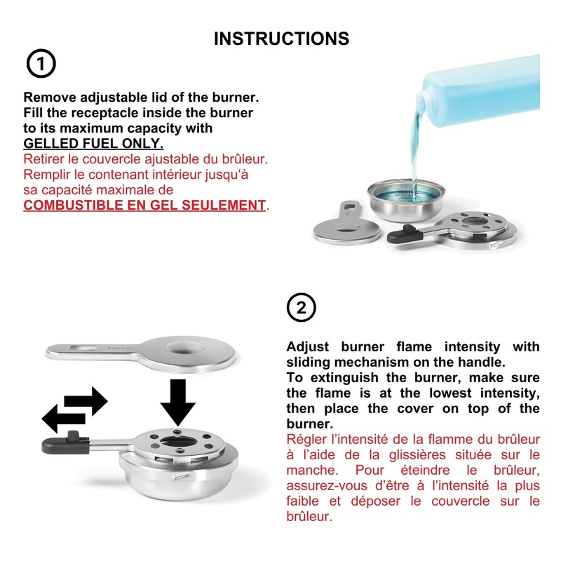 Starfrit Fondue Adjustable Safety Burner - Stainless Steel