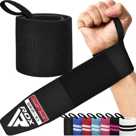 RDX Wrist Wraps WAH-W2 Muscle Training ‎Wrist Protection Support Gym Training Men Women Black Pink White Green Orange (Full Black)
