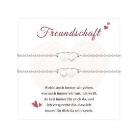 MANVEN Pack of 2/3 Mother Daughter Friendship Gift Heart Bracelet Made of 316L Stainless Steel for Best Friend Girls Ladies Mother's Day Birthday Christmas Back to School, No gemstone