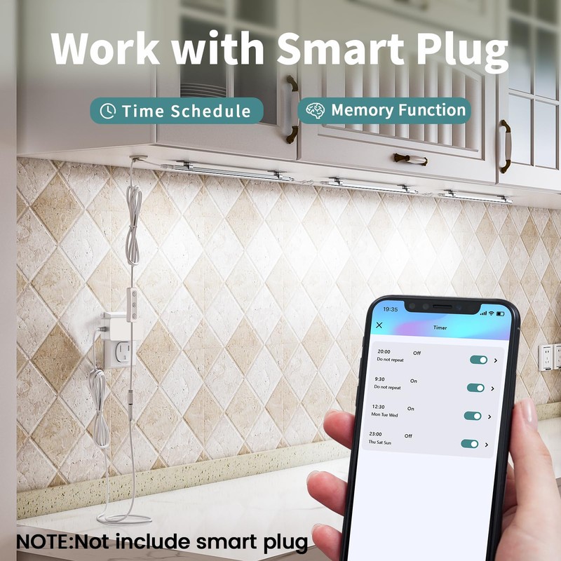 Dimmable Led Under Cabinet Lighting for Kitchen - 6 Pcs