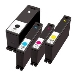 Compatible Ink Cartridge Replacement for 14N1068, 14N1069, 14N1070, 14N1071 (100XL) Black Ink Ctg (25 ML) for Use in Impact S301, Impact S305, Institution S505, Interact S405, Interact S605 (4 Pack)