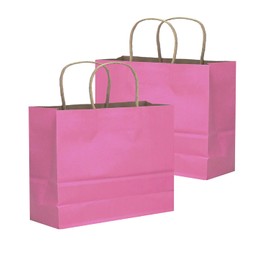 qiqee 13"x4.5"x10" Large Gift Bag with Handles Bulk 32PCS Gift Paper Bags Rosy Bags Multiple Uses (Wide Large)