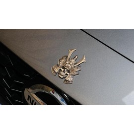 Xinaishan Car Emblem Metal 3D 3D Ghost Samurai Sticker Bike Bicycle Emblem Waterproof Weatherproof Accessories (Bronze Skull)