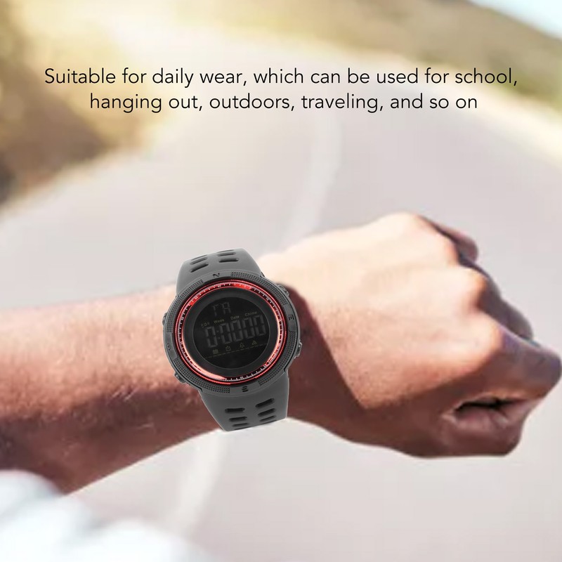 Men Digital Watch Waterproof Clear Display Date Alarm Clock Electronic