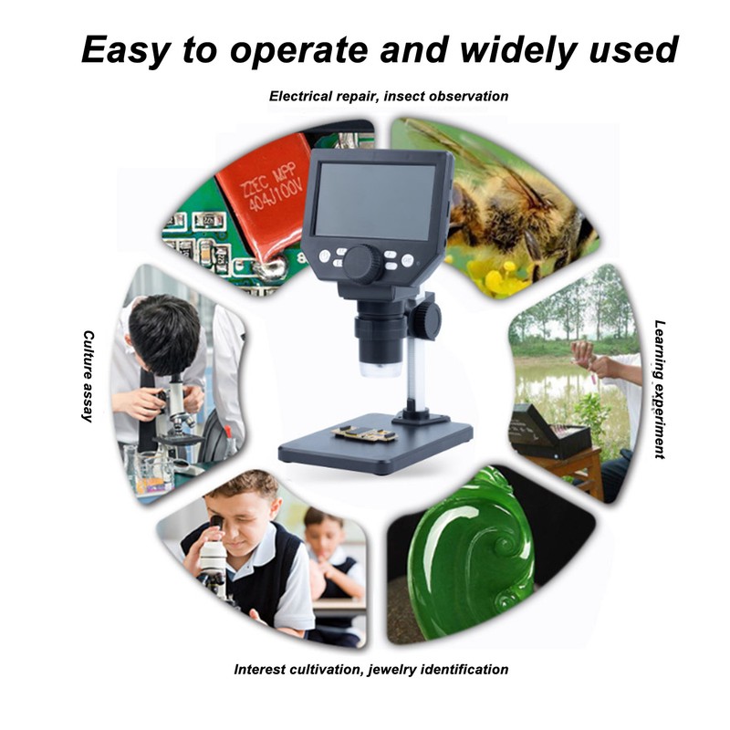 Digital Microscope 4.3in LCD 10MP Electronics Repair Soldering Coin Camera