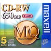 maxell CDRW MQ Series CDRW74MQ1P5S CD-RW Disc (650MB/5 Disc)