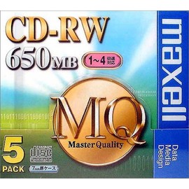 maxell CDRW MQ Series CDRW74MQ1P5S CD-RW Disc (650MB/5 Disc)