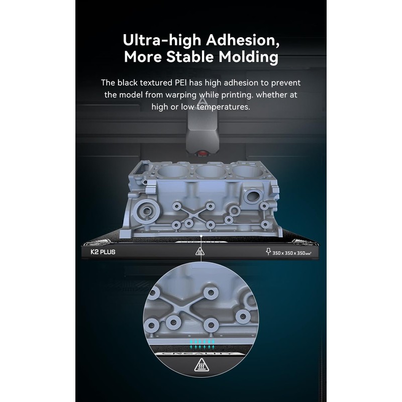 Creality Upgraded K2 Plus PEI Frosted Build Plate Kit (370