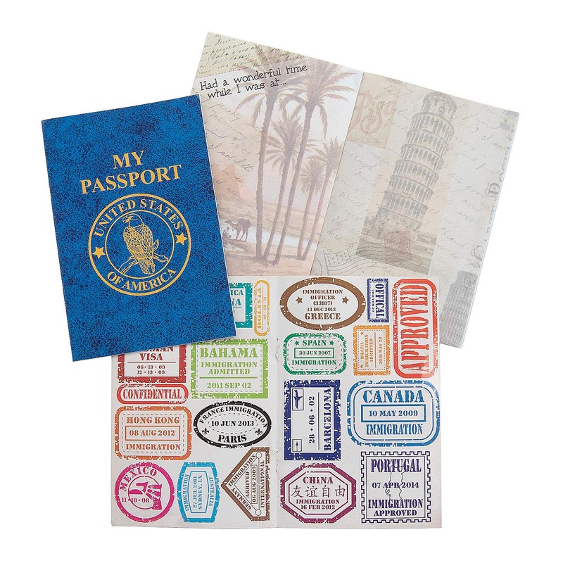 Passport Sticker Book for Kids (Set of 12 Books) Includes