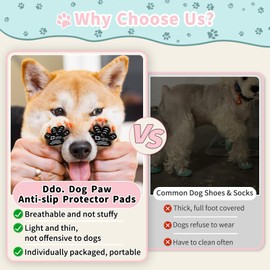 Anti-Slip Dog Paw Protector Pads, Dog Paw Stickers 12 Sets(48 Pcs) Black, for Pets Senior Dogs with Traction on Hardwood Floor, Non-Slip Dog Grips Dog Shoes Boots Socks Replace【XXL】